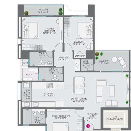 3 BHK Flat In Nirman Cosmopolis For Sale  In Tathawade