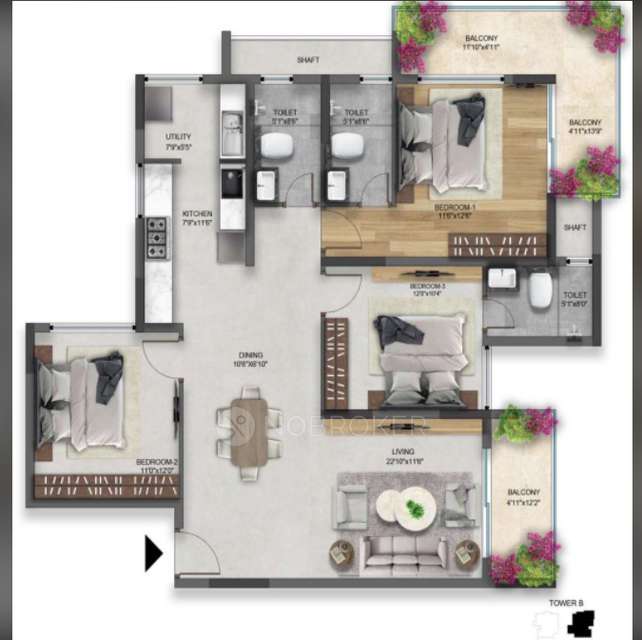 3 BHK Flat In Snn Raj Bay Vista For Sale  In Snn Raj Bay Vista