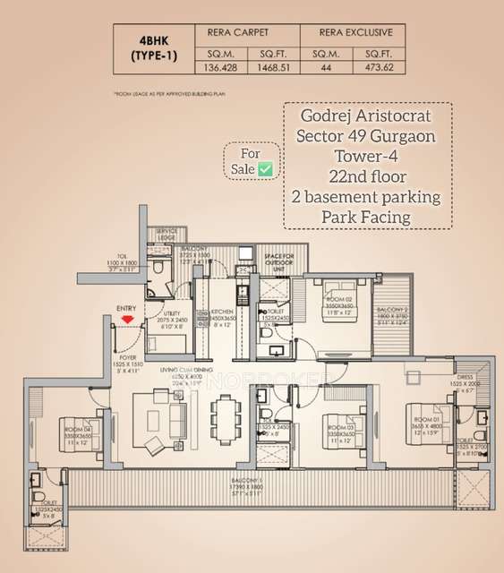 4+ BHK Flat In Godrej Aristocrat For Sale  In Sector 49