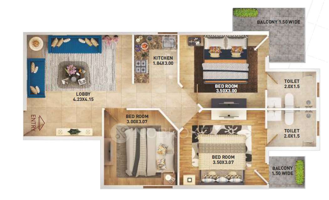 3 BHK Flat In Pyramid Urban Homes 2 for Rent  In Sector 86