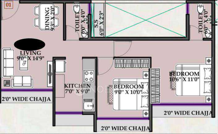 2 BHK Flat In Gami Tiara For Sale  In Taloja