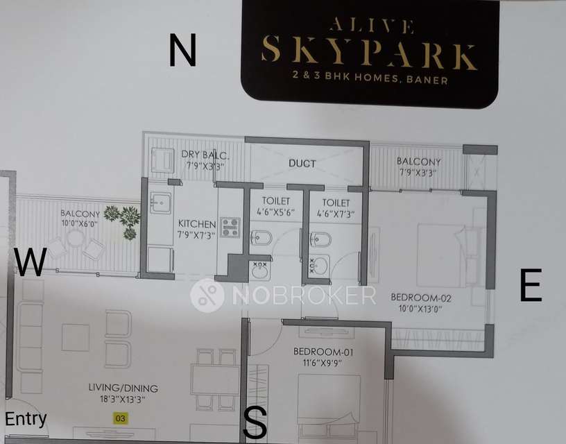 2 BHK Flat In Alive Skypark for Rent  In Baner
