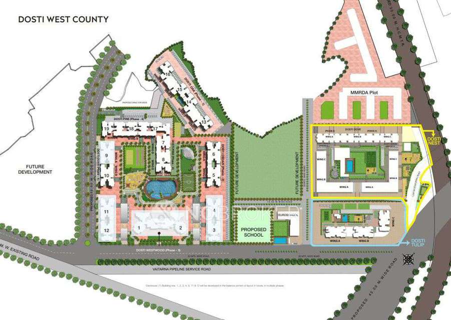 2 BHK Flat In Dosti West County For Sale  In Thane West