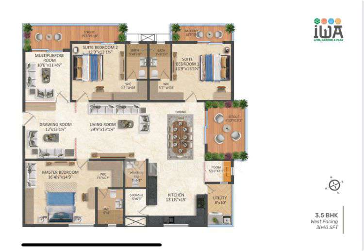 4 BHK Flat In Srias Iwa For Sale  In No.444, Khajaguda Cave Trail, Khajaguda, Makthakousarali, Telangana 500104, India