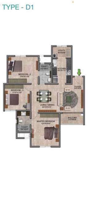 3 BHK Flat In Prestige Jindal City For Sale  In Bagalakunte