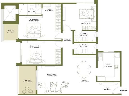3 BHK Flat In Embassy Greenshore For Sale  In Devanahalli