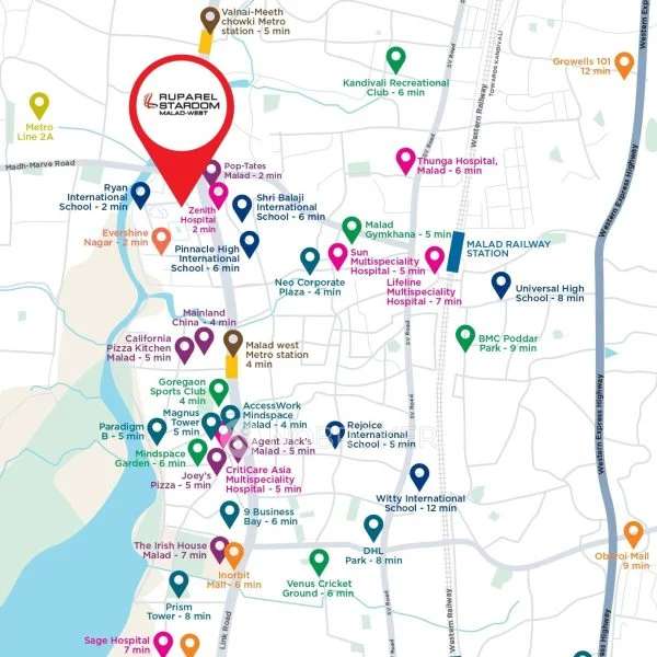 2 BHK Flat In Ruparel Stardom For Sale  In 5rvm+c25, Malad, Evershine Nagar, Malad West, Mumbai, Maharashtra 400064, India