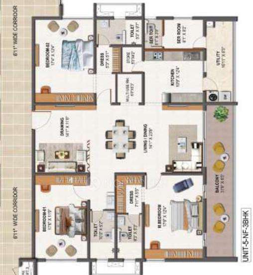 3 BHK Flat In Nsl Nakshatra For Sale  In Kukatpally