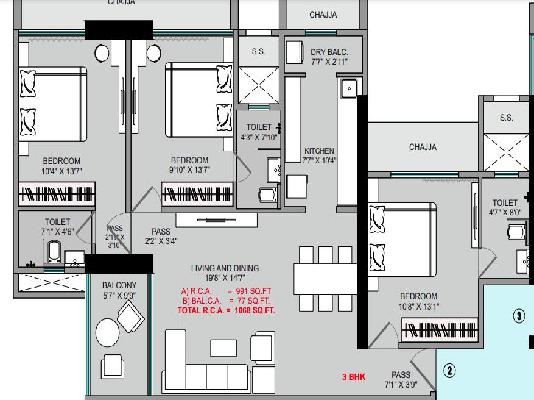 3 BHK Flat In Passcode Sky World For Sale  In Borivali West