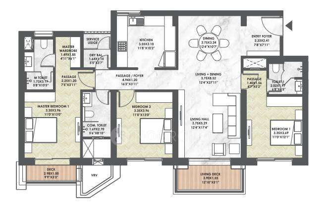3 BHK Flat In Mantra 1 Residences By Burgundy For Sale  In Magarpatta