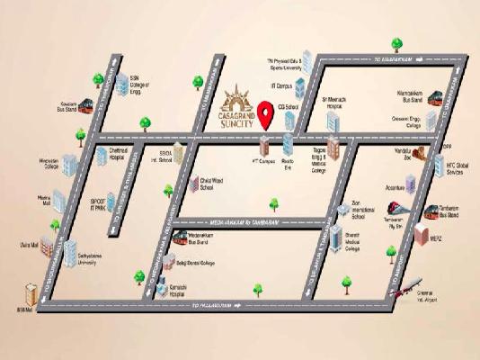 3 BHK Flat In Casagrand Suncity For Sale  In Kelambakkam Vandalur Main Road