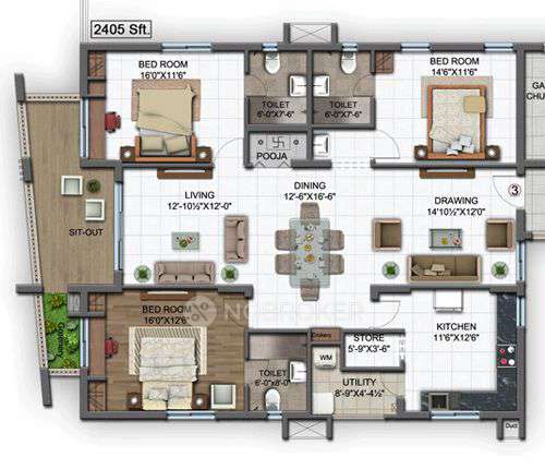 3 BHK Flat In Green Grace For Sale  In Gachibowli, Hyderabad