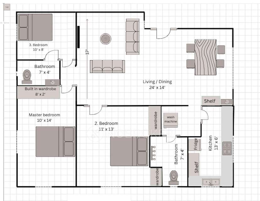 3 BHK Flat In Sri Hari Apartments, Velcahery For Sale  In Sri Hari Apartments