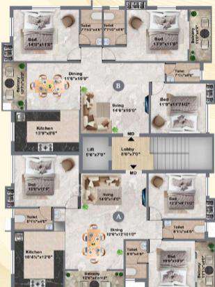 3 BHK Flat In Sree Sai Air View  For Sale  In Manapakkam