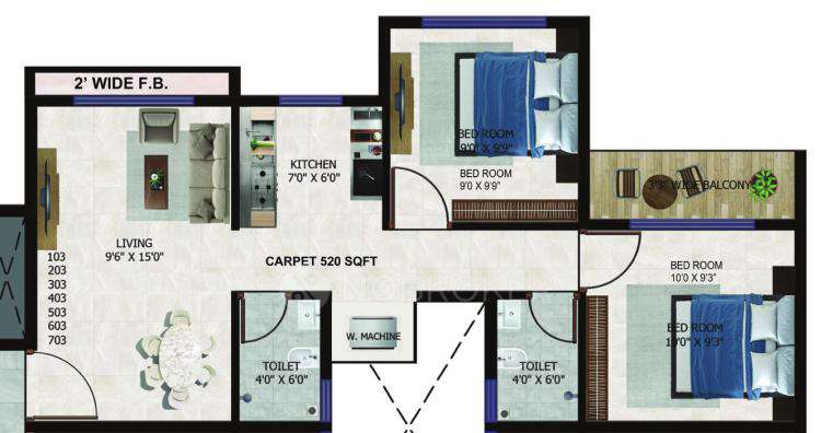 2 BHK Flat In Prammo The Green Sapphirre For Sale  In Kalyan West