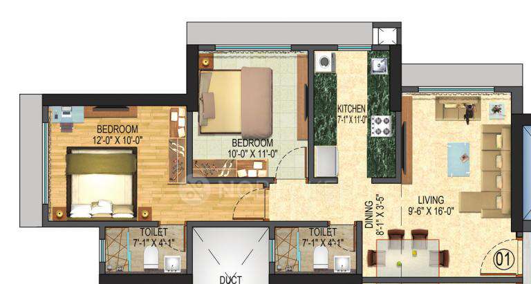 2 BHK Flat In Gauri Codename Mumbai Million For Sale  In  Malad West