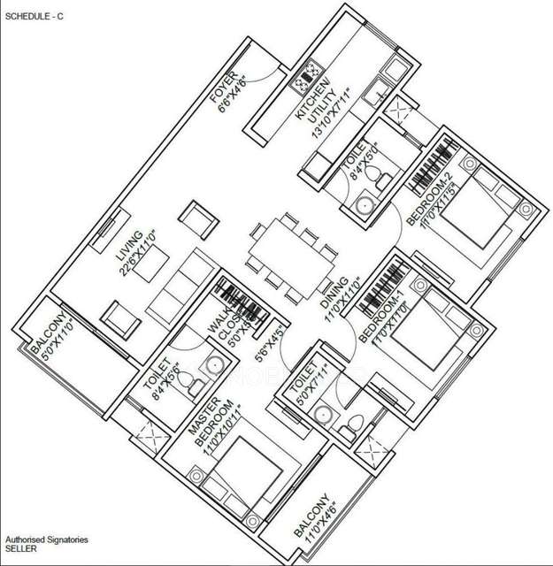 3 BHK Flat In Juniper At Brigade Orchards For Sale  In Devanahalli