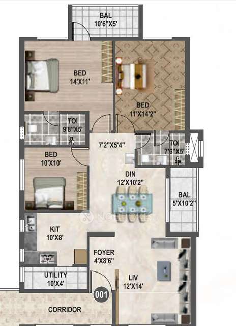 3 BHK Flat In Affinity Brundaavana For Sale  In Jakkur