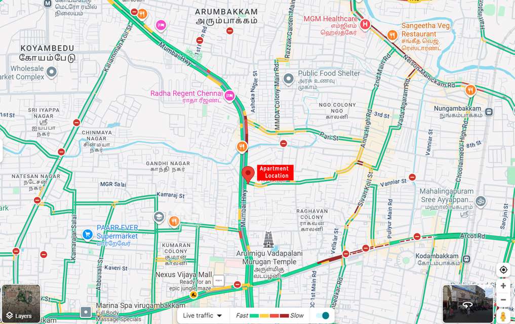 2 BHK Flat In Balakrishna Apartment For Sale  In 39, Periyar Pathai, Andavar Nagar, Vadapalani, Chennai, Tamil Nadu 600094, India