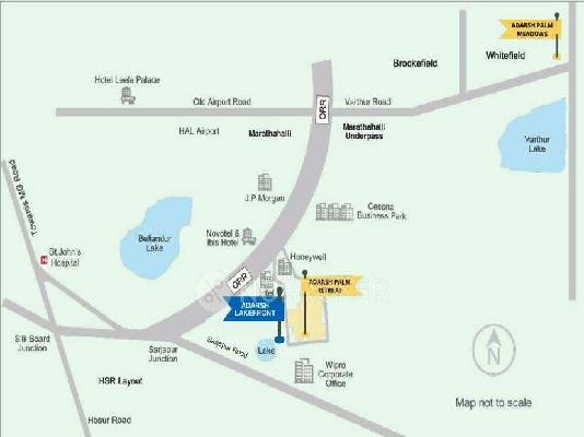 2 BHK Flat In Adarsh Lake Front For Sale  In Kaikondrahalli