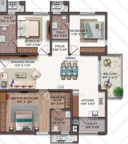 3 BHK Flat In Nirvana The Vermont For Sale  In Habsiguda