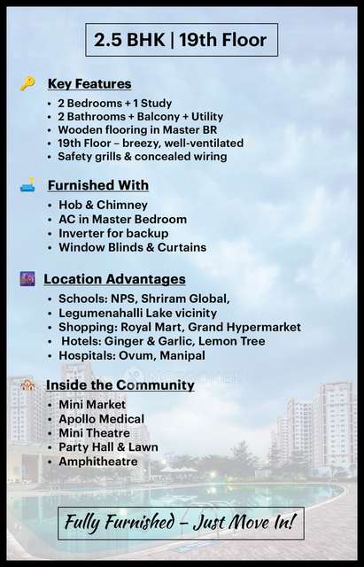 2 BHK Flat In Shriram Greenfield, Whitefield For Sale  In Budigere Cross