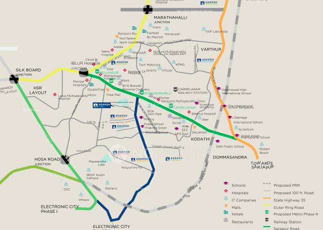 2 BHK Flat In Adarsh Lumina For Sale near Kaikondrahalli