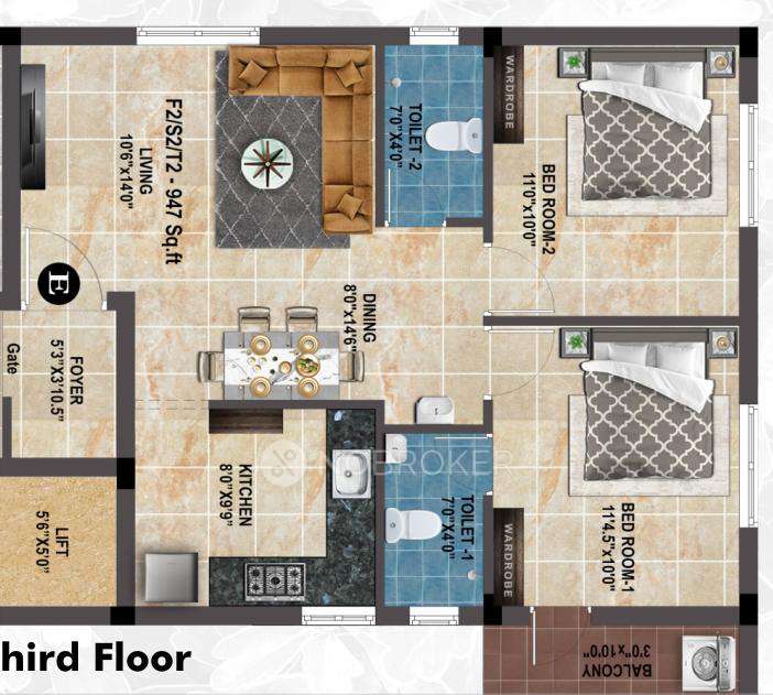 2 BHK Flat In Mp Petals For Sale  In Kundrathur