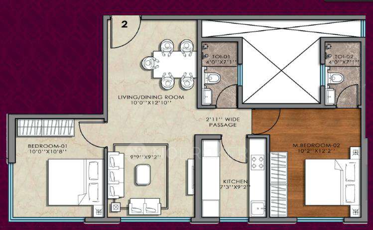 2 BHK Flat In Crystal Sukruti Samyra For Sale  In Marin Lines