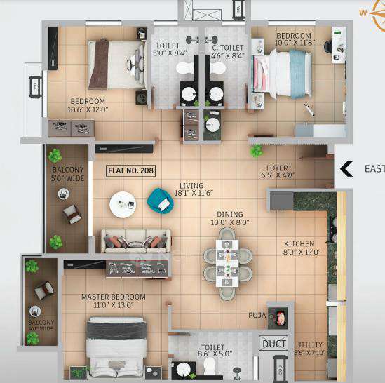 3 BHK Flat In Sapthagiri Nirvana For Sale  In Mugalur Road