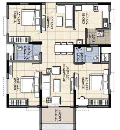 3 BHK Flat In Ramky One Astra For Sale  In Kokapet