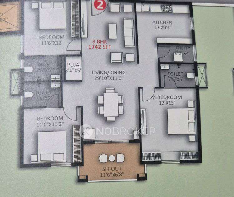 3 BHK Flat In Forest Edge Apartments For Sale  In Saheb Nagar