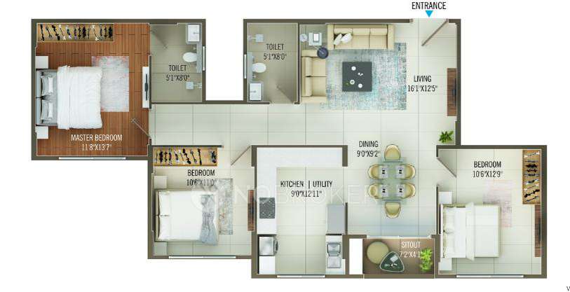 3 BHK Flat In Concorde Mayfair For Sale  In Yelahanka