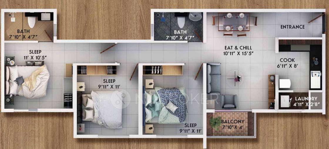 3 BHK Flat In Provident Equinox For Sale near Doddabele