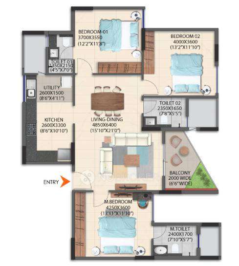 3 BHK Flat In Artismo Millionaire Tower For Sale  In Bellary Road