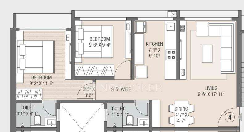 2 BHK Flat In Reliance Swastik For Sale  In Borivali West