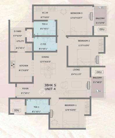 3 BHK Flat In Vajram Vivera For Sale  In Kogilu