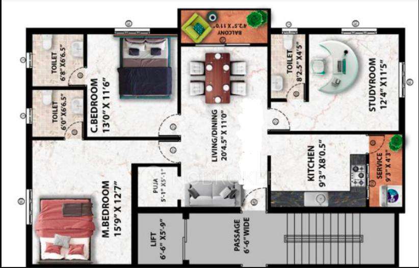 3 BHK Flat In Viva Vibrant For Sale  In Pallavaram