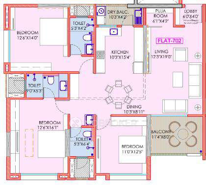 3 BHK Flat In Pandit Javdekar Clover For Sale  In Kothrud