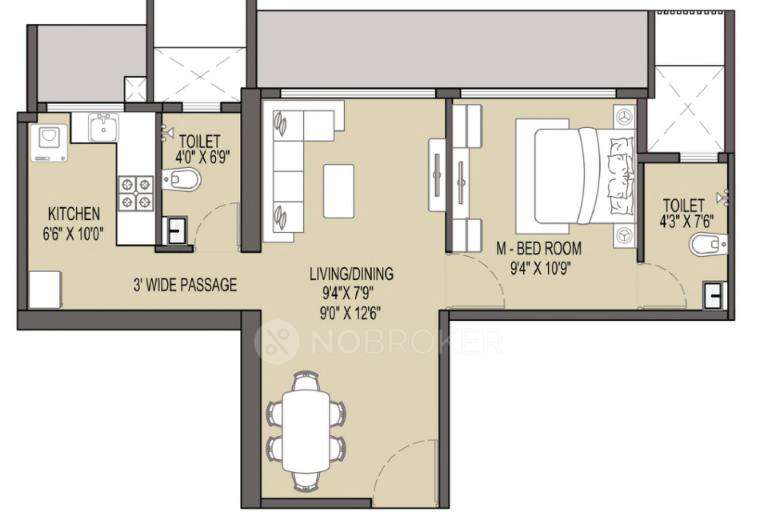 1 BHK Flat In Ajmera Downtown For Sale  In Marine Lines East