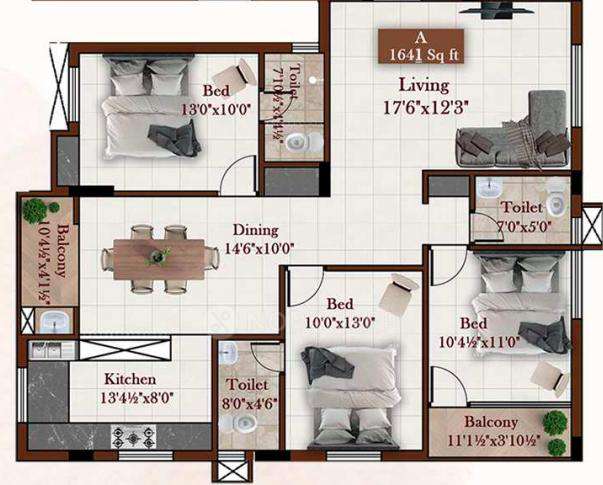 3 BHK Flat In  Built Tech Seyon Apartments For Sale  In Mugalivakkam