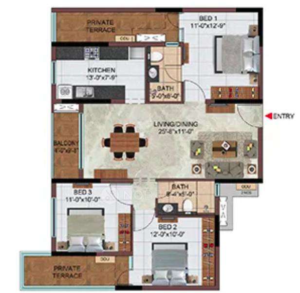 3 BHK Flat In Casagrand Massimo For Sale  In Thandlam