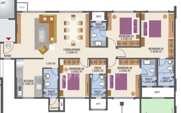 4 BHK Flat In Hubtown Seasons For Sale  In Chembur