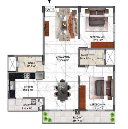 2 BHK Flat In Pr Acorn Hive For Sale  In Gopasandra