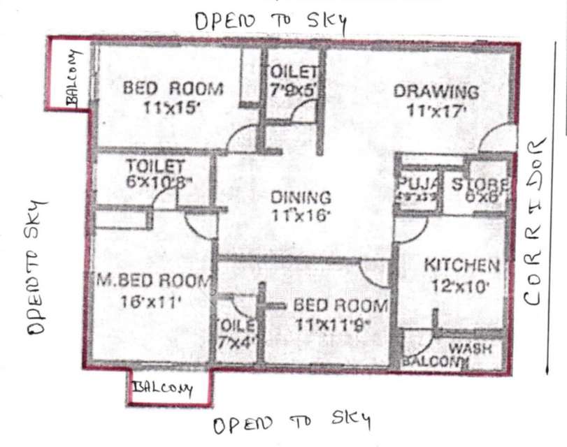 3 BHK Flat In 7 Hills Apartments For Sale  In Kokapet