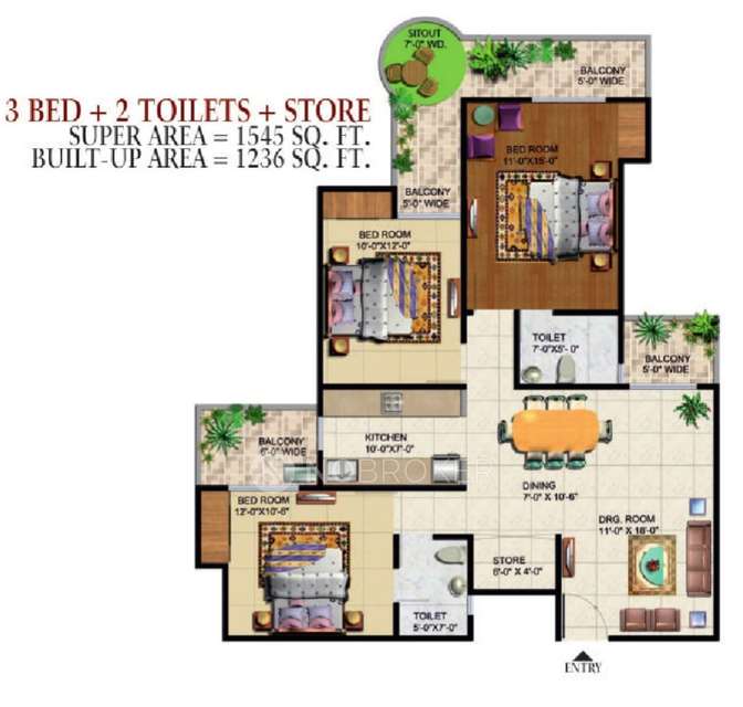 3 BHK Flat In Grand Ajnara Heritage, For Sale  In Sector 74