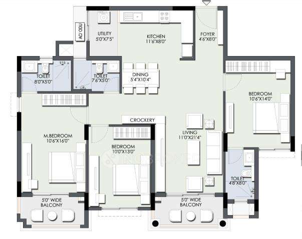 3 BHK Flat In Ajmera Iris For Sale  In Electronic City Phase 2