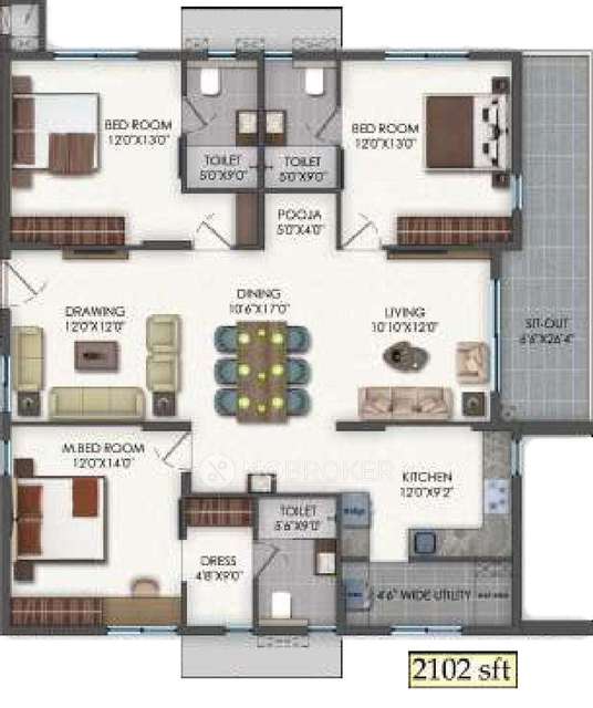 3 BHK Flat In Tulasivanam Aarna For Sale  In Gc27+m2m, Road No. 6, Navodaya Colony, Kukatpally, Hyderabad, Telangana 500072, India