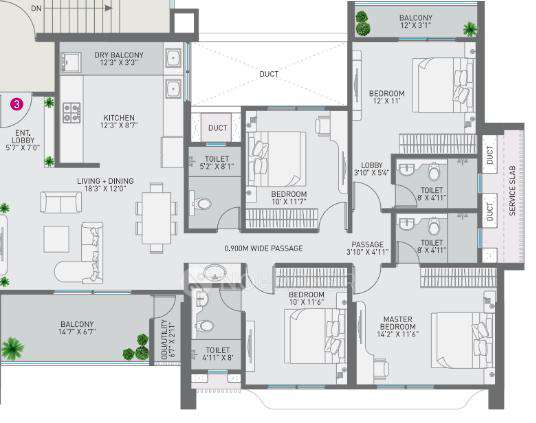 4 BHK Flat In Nirman Cosmopolis For Sale  In Tathawade