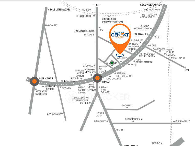 2 BHK Flat In Ramky One Genext Towers For Sale  In Uppal